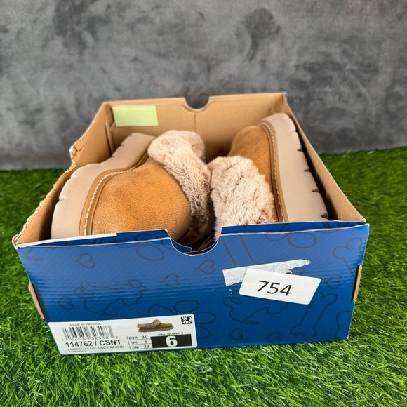 Skechers Bobs Keepsakes Lite Cozy Blend Chestnut Faux Fur Clog Slippers Womens 6 - Picture 13 of 13